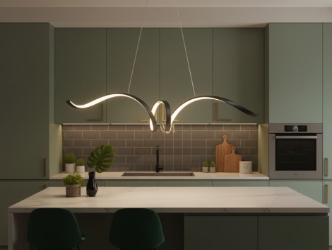 لوستر مدرن سقفی خطی طرح موج دار