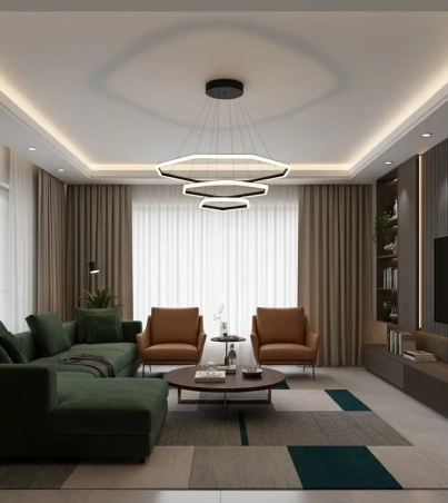 لوستر 3 حلقه 6 شلعی مدرن با ریموت