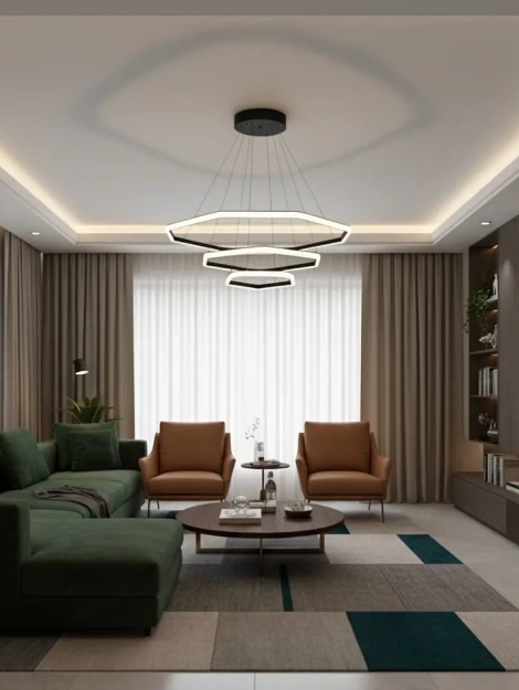 لوستر 3 حلقه 6 شلعی مدرن با ریموت