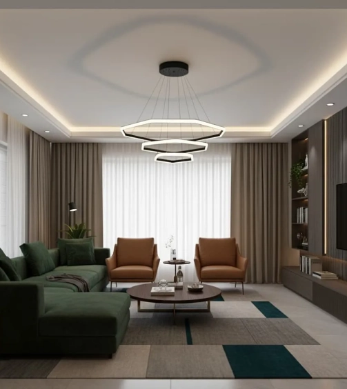 لوستر 3 حلقه 6 شلعی مدرن با ریموت