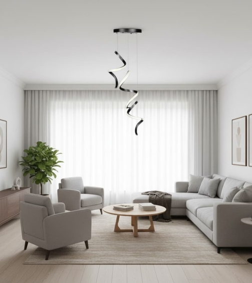 لوسترمدرن سه شعله فنری-40سانت-موکاپ-لومالوستر